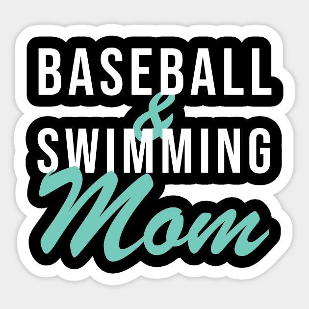 Baseball and Swimming Mom Baseball Mom Swim Sticker by PodDesignShop